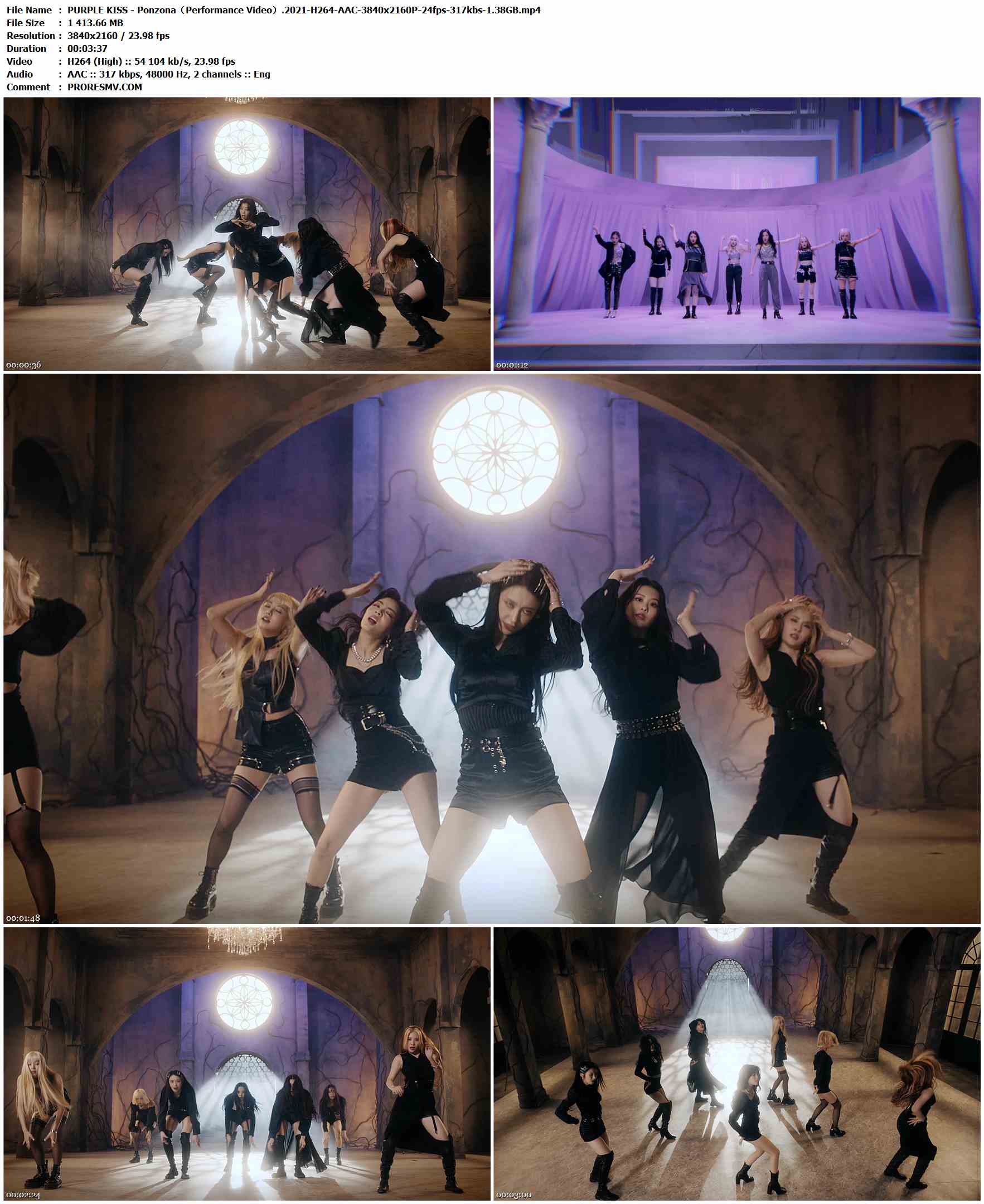 PURPLE KISS - Ponzona（Performance Video）.2021-H264-AAC-3840x2160P-24fps-317kbs-1.38GB官方MV_高清MV